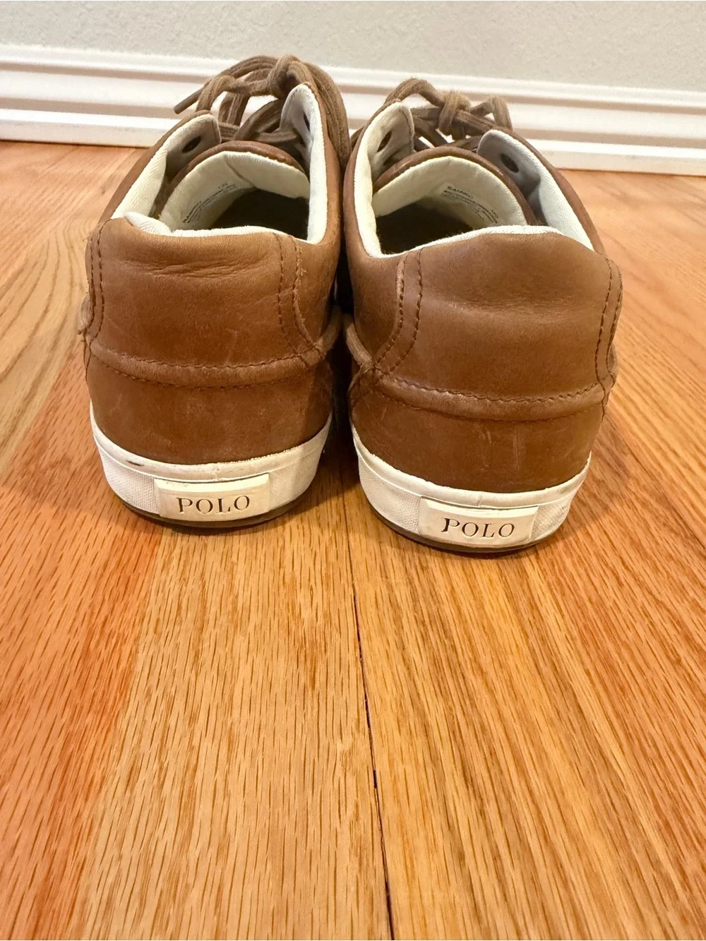 Polo Ralph Lauren Ramiro Brown Leather & Canvas Boat Shoes Size 12D